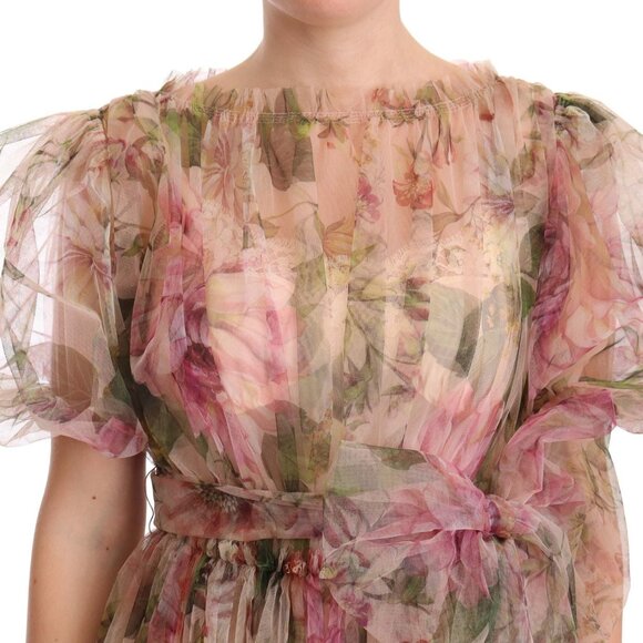 Dolce & Gabbana Floral Print Nylon Maxi Dress/IT40|S/Multicolor - Picture 4 of 4